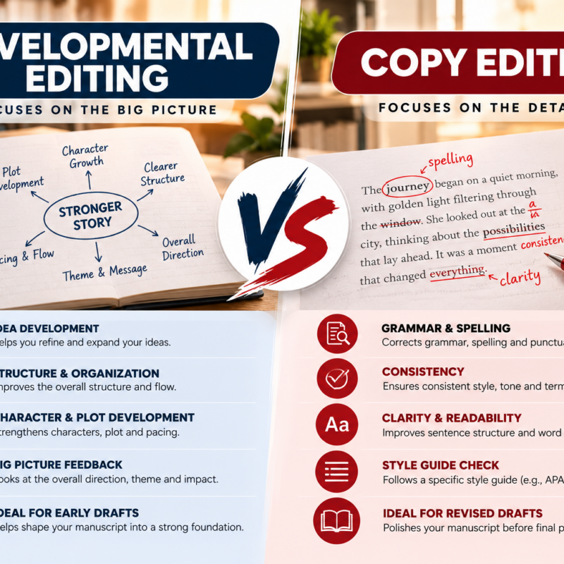 Developmental Editing vs Copy Editing